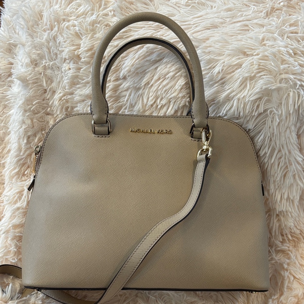 Michael Kors Beige Leather Satchel